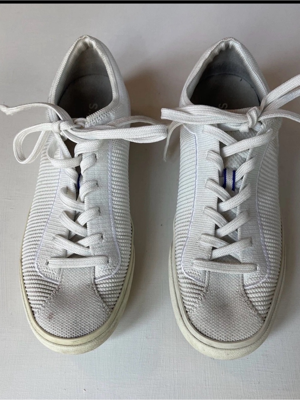 Rothy’s Shoes Women’s Sz 8 The Lace Up Sneaker Vanilla Fabric Casual Sneakers